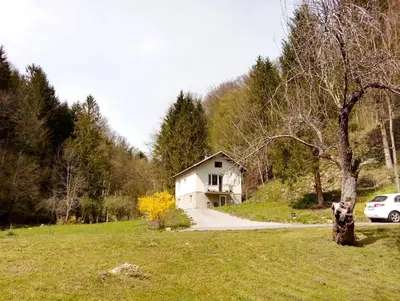a house in a field next to a road at Art house Tufi in Bistrica ob Sotli