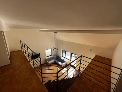 an overhead view of a living room with a couch at Rooms and apartments Biš in Trnovska Vas