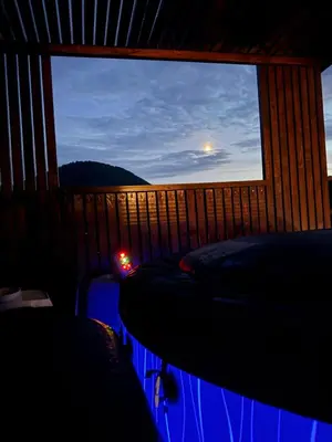 a room with a bed and a window with a view at Apartma LIMA in Mozirje