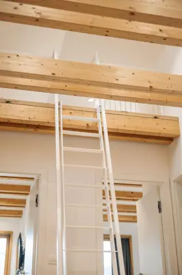 a wooden ceiling in a room with wooden beams at Ambient Resort Bled in Bled