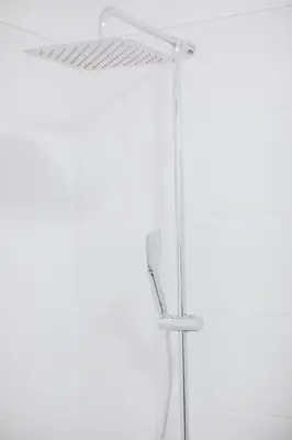 a shower in a bathroom with a glass door at Apartment Center - Kersnikova in Ljubljana