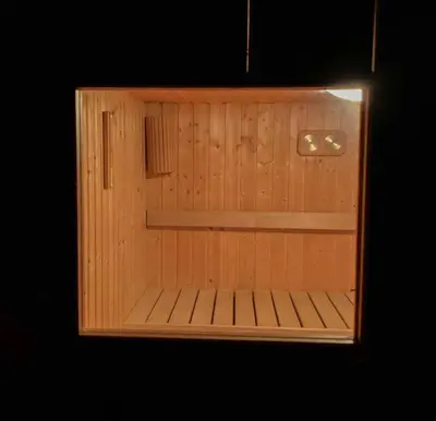 a wooden box with a shelf inside of it at Dwarfs cabin overlooking Julian Alps near Bled in Jesenice